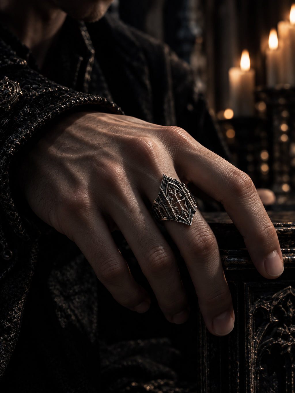 Gothic Cathedral Architecture Ring Medieval Alternative Engagement Band Dark Academic Relic