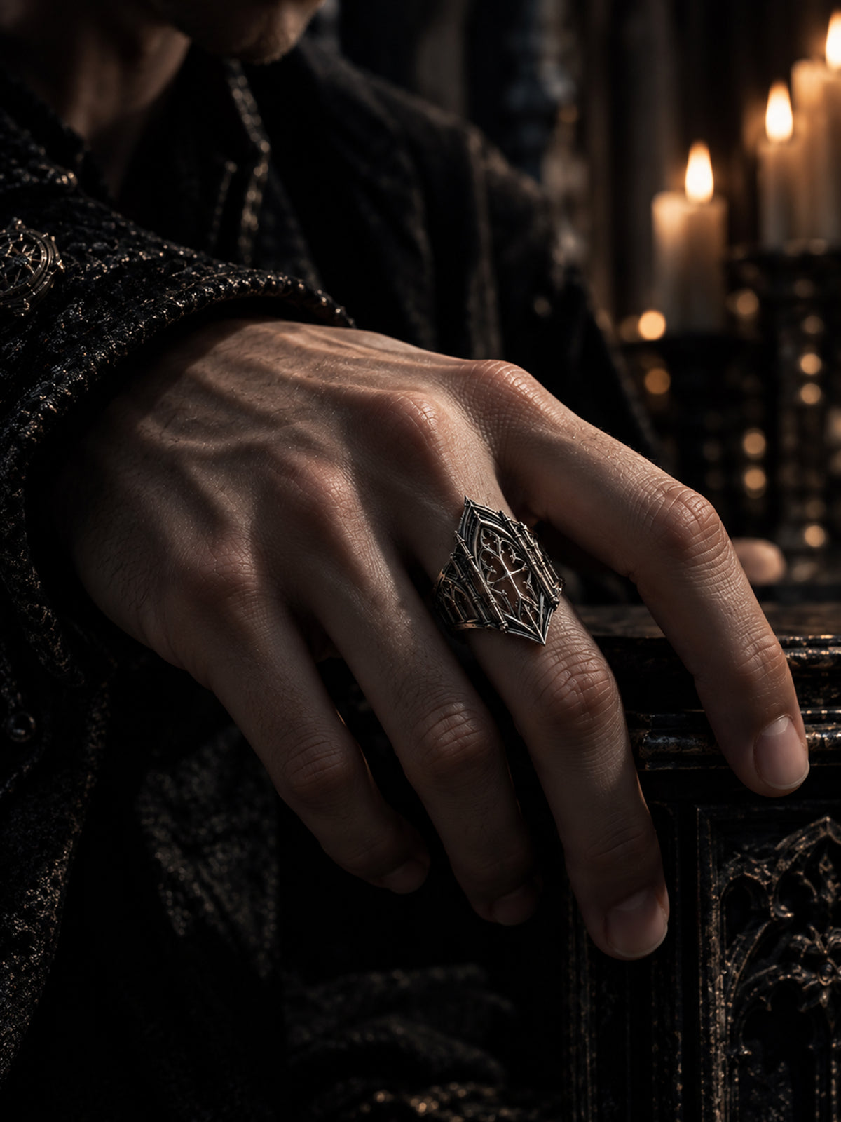 Gothic Cathedral Architecture Ring Medieval Alternative Engagement Band Dark Academic Relic